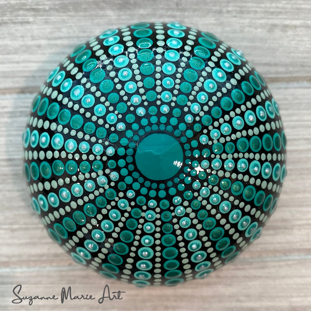 Aqua Sea Urchin I | Suzanne Marie Mandala Art